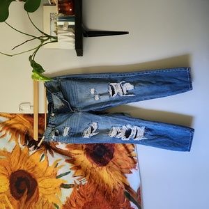 Aeropostale Womens Blue 8 Distressed Mom Jeans